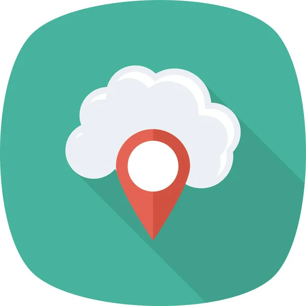 Icône Localisation Gps Cloud Dans Style Plat — Image vectorielle