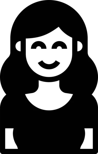 Avatar Vrouw Schattig Pictogram — Stockvector