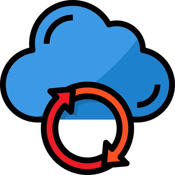 Cloud Computing Pictogram Vernieuwen — Stockvector