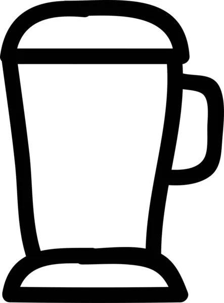 Кувшин Питья Икона Стиле Ручной Работы — стоковый вектор
