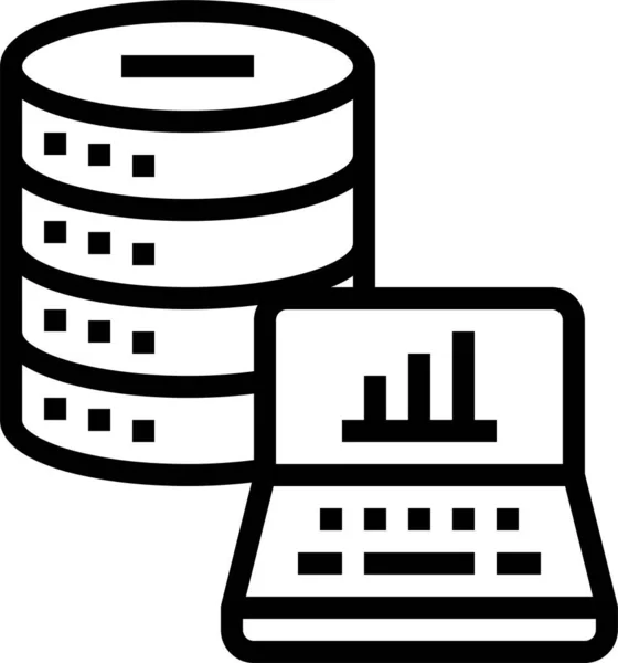 Database Server Analytics Icon — Stock Vector