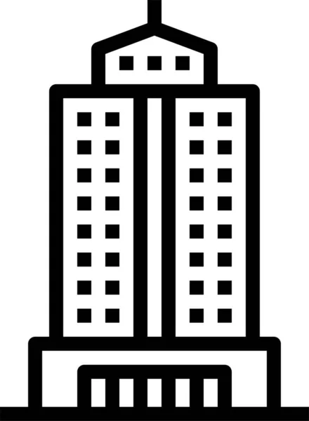Edifício Arranha Céus Ícone Torre —  Vetores de Stock
