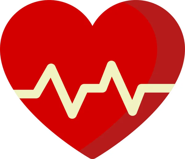 Bater Ícone Saúde Coração Estilo Plano — Vetor de Stock