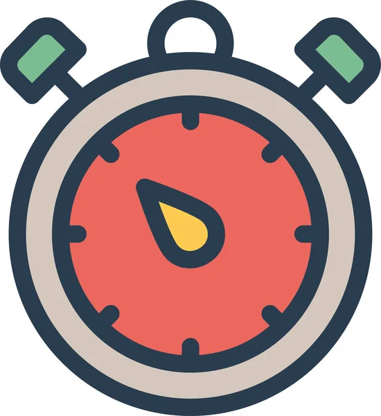 Visszaszámlálás Határidő Stopwatch Ikon Kitöltött Körvonalas Stílusban — Stock Vector