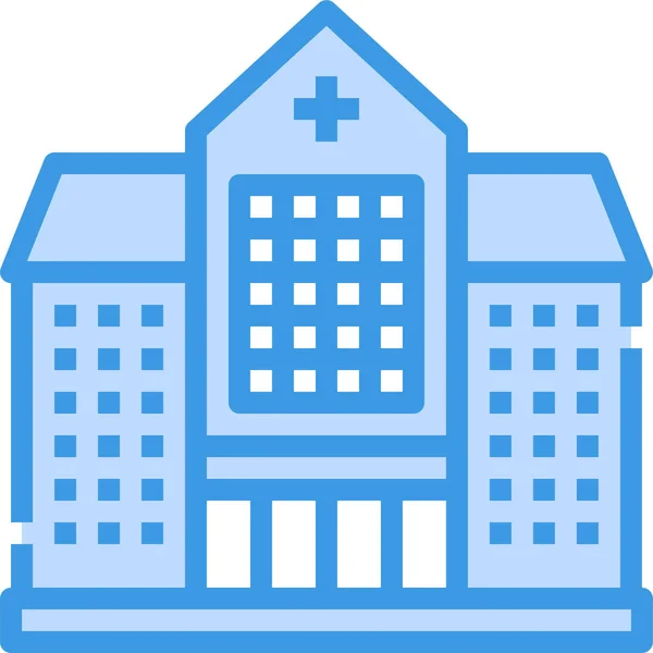 Νοσοκομείο Κτίριο Εικονίδιο Υγείας — Διανυσματικό Αρχείο