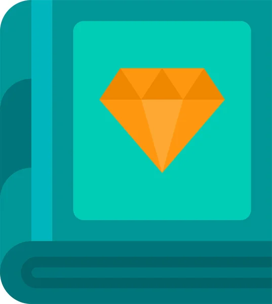 Agenda Diamant Icône Éducation Dans Style Plat — Image vectorielle