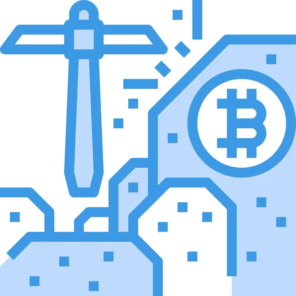 Ikona Dolování Bitcoinových Kryptoměn — Stockový vektor