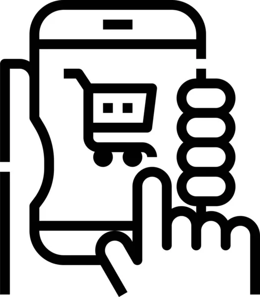 Shopping Online Smartphone Icon — Stock Vector