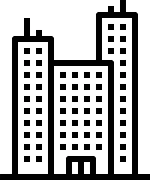 Ikon Menara Bangunan Pencakar Langit - Stok Vektor