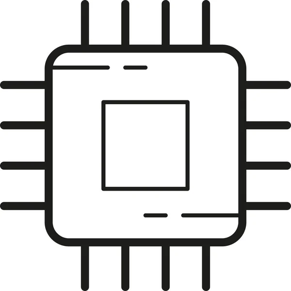 Chip Hardware Umrisssymbol Umrissstil — Stockvektor