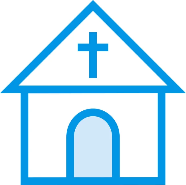Архитектурное Строительство Иконки Церкви Стиле Заполненного Контура — стоковый вектор