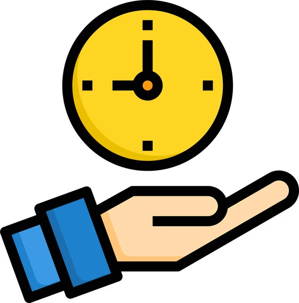 Alarm Business Clock Icon Filled Outline Style — Stock Vector