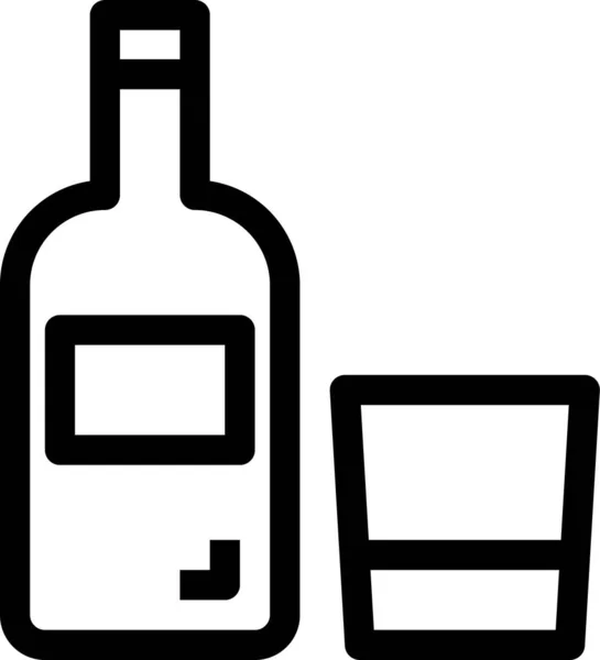 Ikona Kubka Napoju Alkoholowego Stylu Zarys — Wektor stockowy