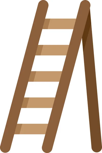 Uitrusting Tuin Ladder Pictogram Platte Stijl — Stockvector