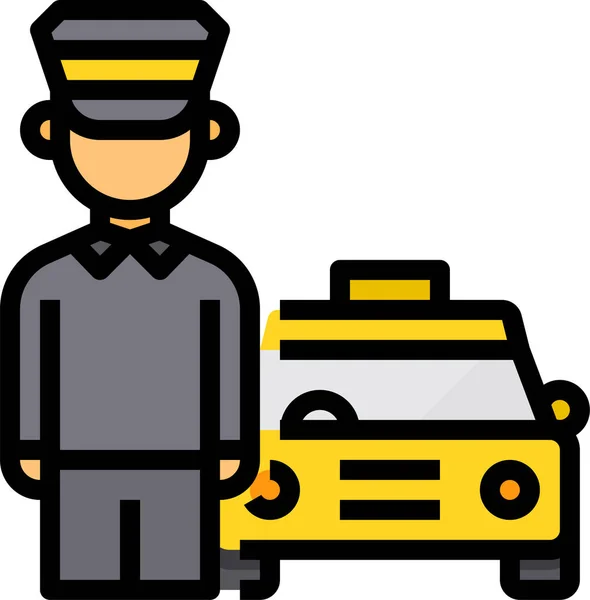 Taxifahrer Ikone — Stockvektor