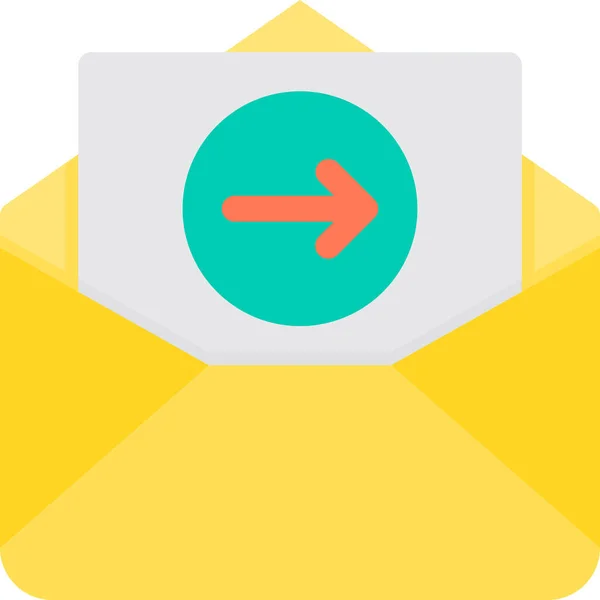 Ícone Carta Mail Comunicação Estilo Plano — Vetor de Stock