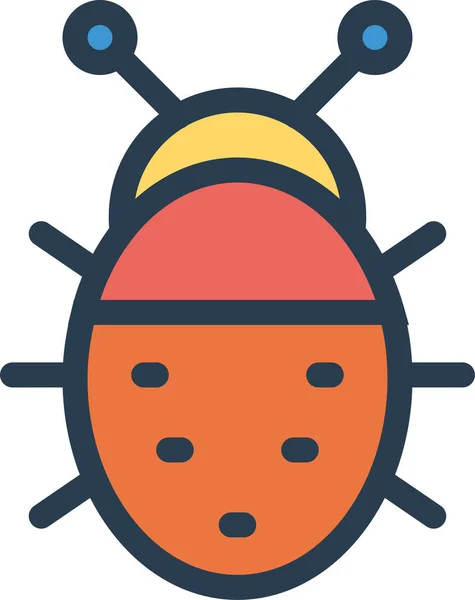 Bug Insect Malware Icoon Gevulde Outline Stijl — Stockvector