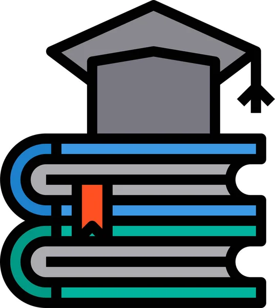 Education Books Knowledge Icon Filled Outline Style — Stock Vector