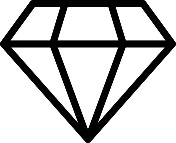 Diamant Finans Smycken Ikon Kontur Stil — Stock vektor
