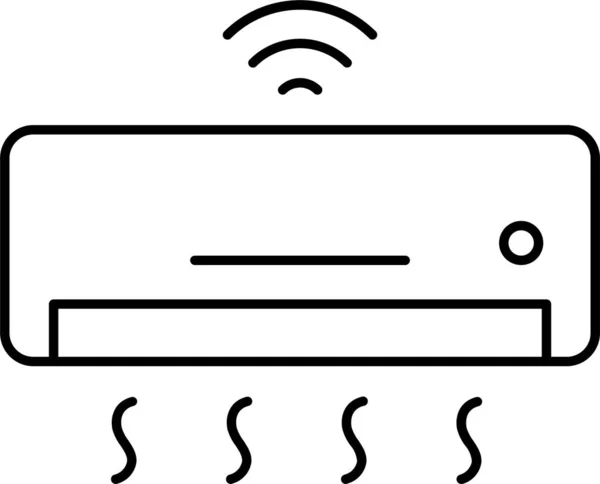 Иконка Кондиционером Wifi Стиле Абрис — стоковый вектор