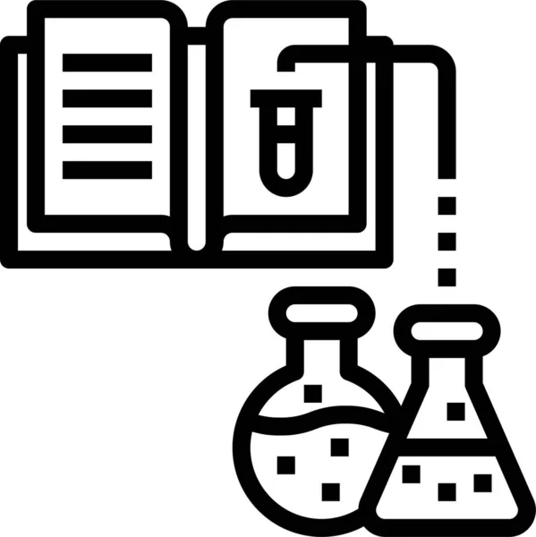 Ikona Uczenia Się Laboratorium Edukacyjnym Zarysie — Wektor stockowy