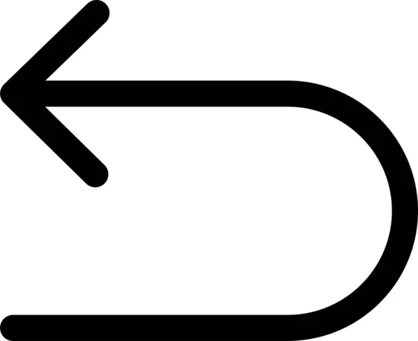 Іконка Лівої Стрілки Кривої Твердому Стилі — стоковий вектор