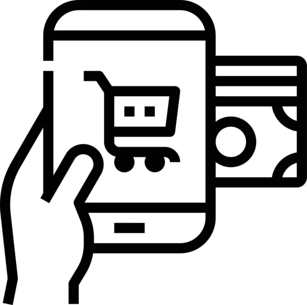 Zakupy Online Ikona Smartfona — Wektor stockowy