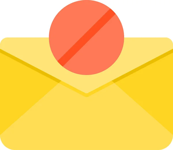Verbod Communicatie Mail Icoon Platte Stijl — Stockvector