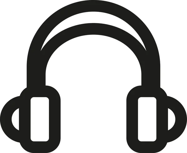 Koptelefoon Audio Multimedia Icoon Grote Lijnen — Stockvector