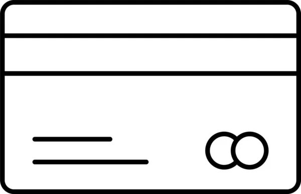 Tarjeta Crédito Icono Débito Estilo Esquema — Vector de stock