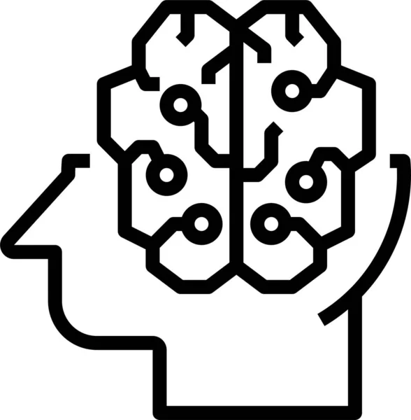 Cerebro Imaginación Inspiración Icono Estilo Del Esquema — Vector de stock