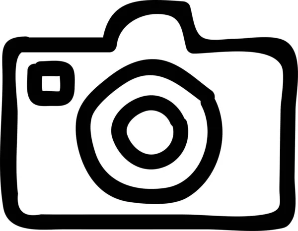 Camera Dslr Mediensymbol Umriss Stil — Stockvektor