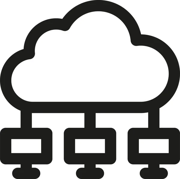 Ikona Komunikace Cloud Computing Stylu Osnovy — Stockový vektor