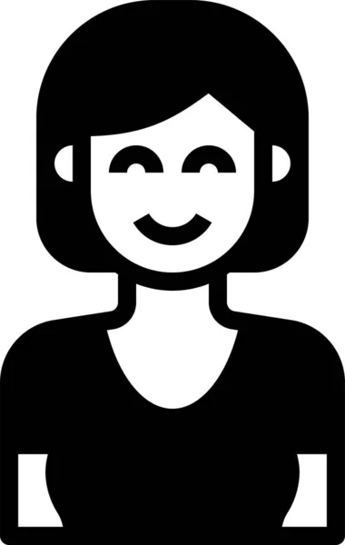 Avatar Vrouw Schattig Pictogram — Stockvector