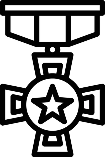 Значок Нагороди Медалі Стилі Контур — стоковий вектор