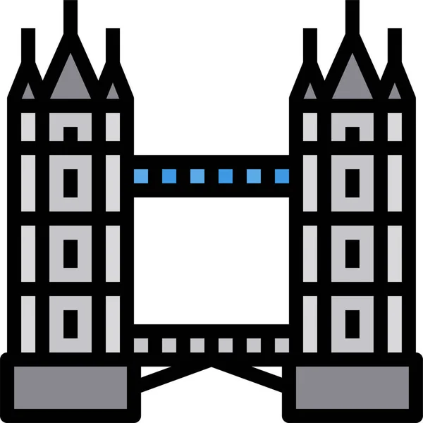 Torre Puente Icono Inglaterra — Vector de stock