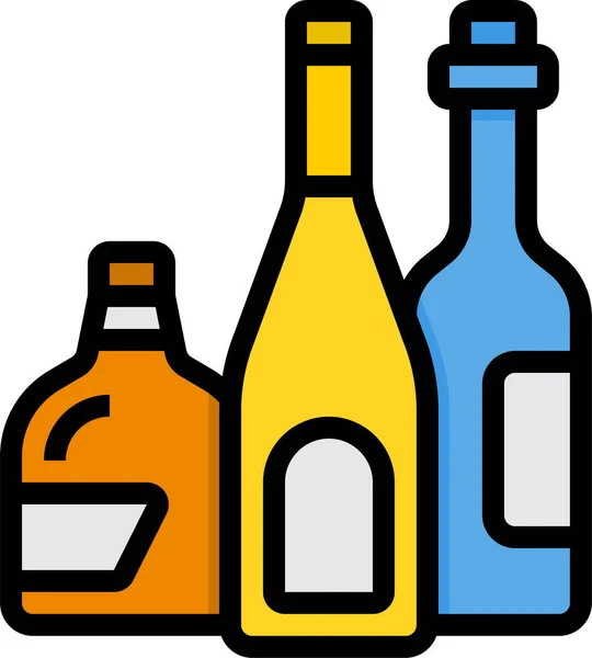 Alcohol Botella Bebida Icono — Vector de stock