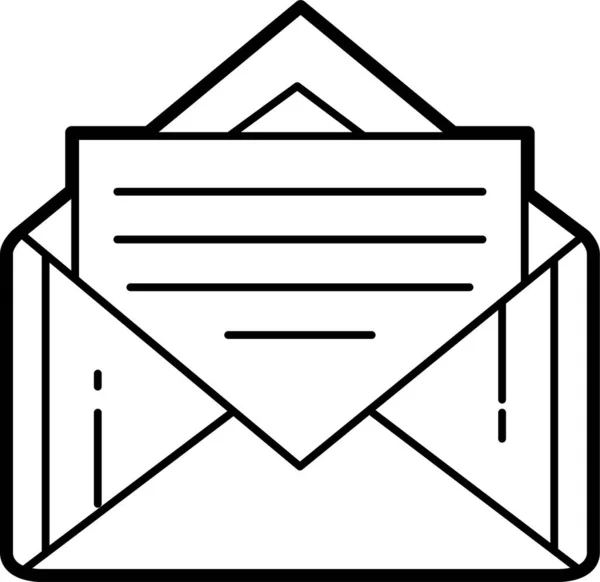 Icono Carta Sobre Comunicación Estilo Esquema — Vector de stock