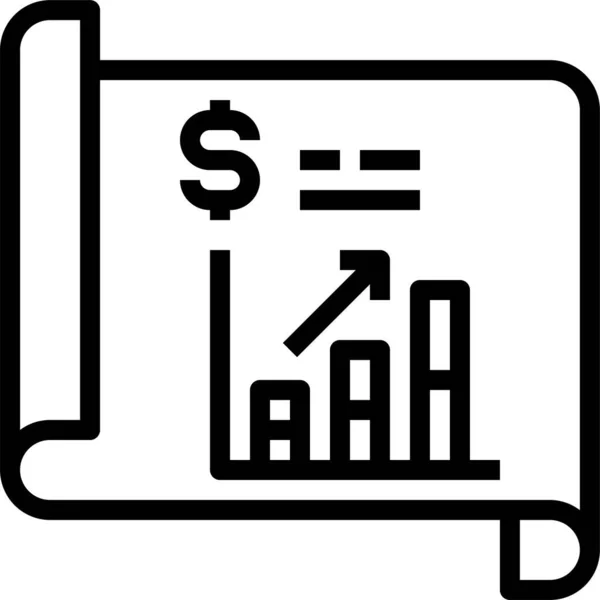 Účetní Analytická Obchodní Ikona Stylu Osnovy — Stockový vektor