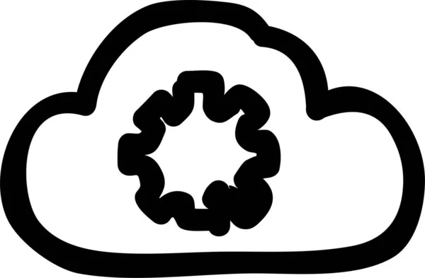 Cloud Data Opties Pictogram Handgetekende Stijl — Stockvector