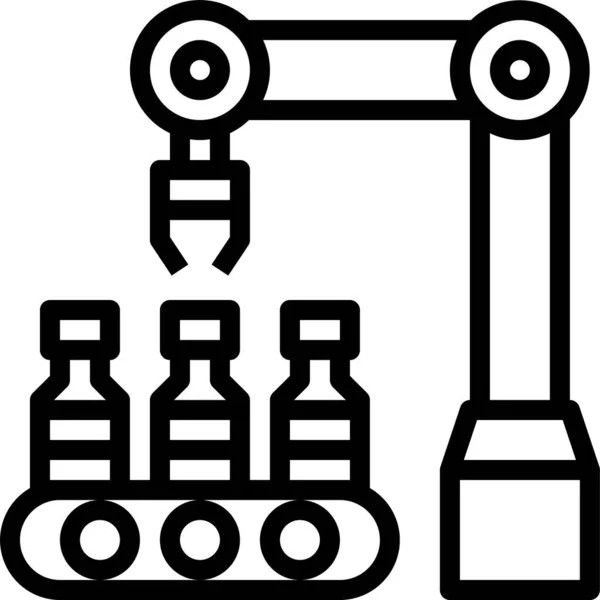 Fabricação Vacina Ícone Fábrica Estilo Esboço — Vetor de Stock