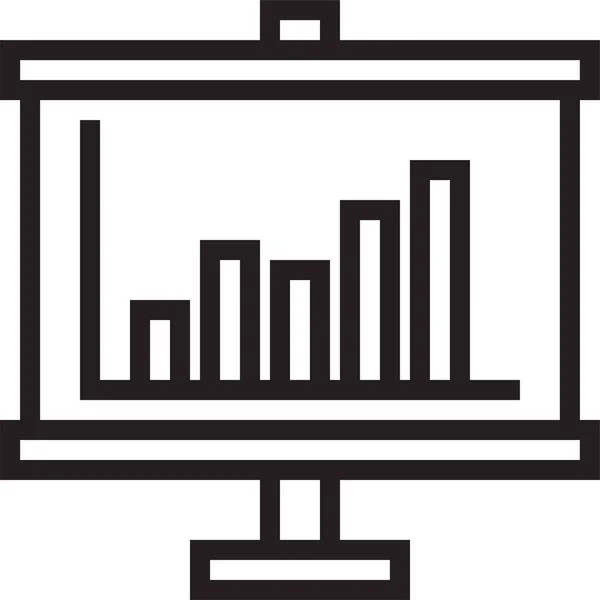 Business Chart Presentaion Icon Outline Style — Stock Vector