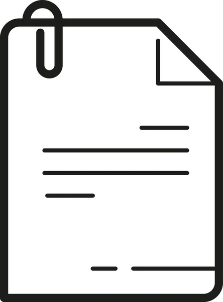 Attach Document Letter Icon Outline Style — Stock Vector