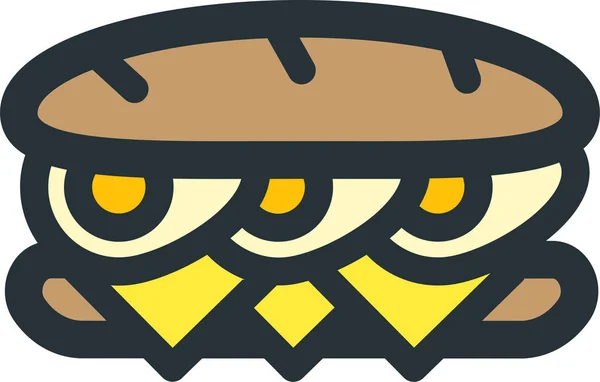 Икона Длинного Бутерброда Стиле Заполненного Контура — стоковый вектор