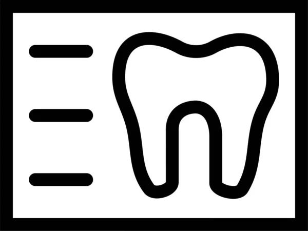 Tarjeta Dentista Dental Icono Estilo Esquema — Vector de stock