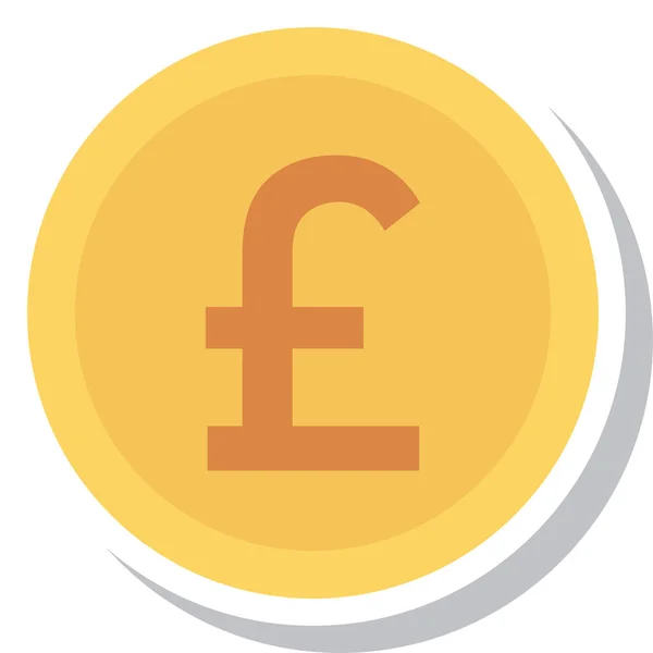 Britische Pfund Bargeld Ikone Flachen Stil — Stockvektor