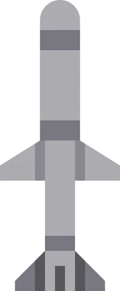 Militärraketen Ikone Flachen Stil — Stockvektor