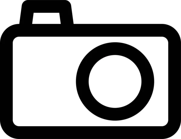 Εικονίδιο Πολυμέσων Εικόνας Φωτογραφικής Μηχανής Στυλ Περιγράμματος — Διανυσματικό Αρχείο