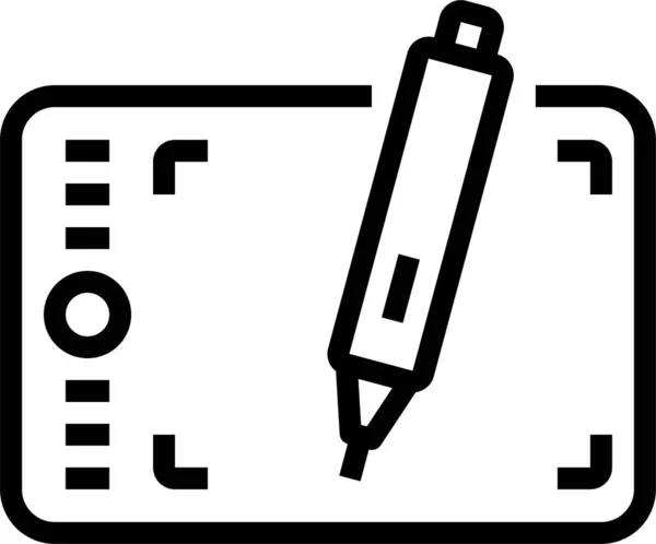 Dispositivo Gadget Icono Gráfico Estilo Esquema — Vector de stock