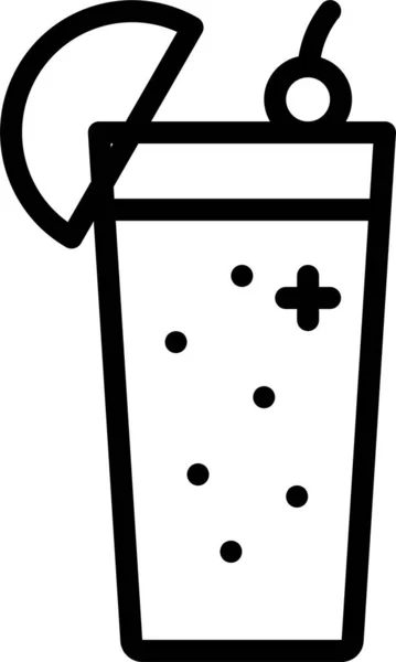 Алкогольний Коктейль Напій Значок Контурному Стилі — стоковий вектор